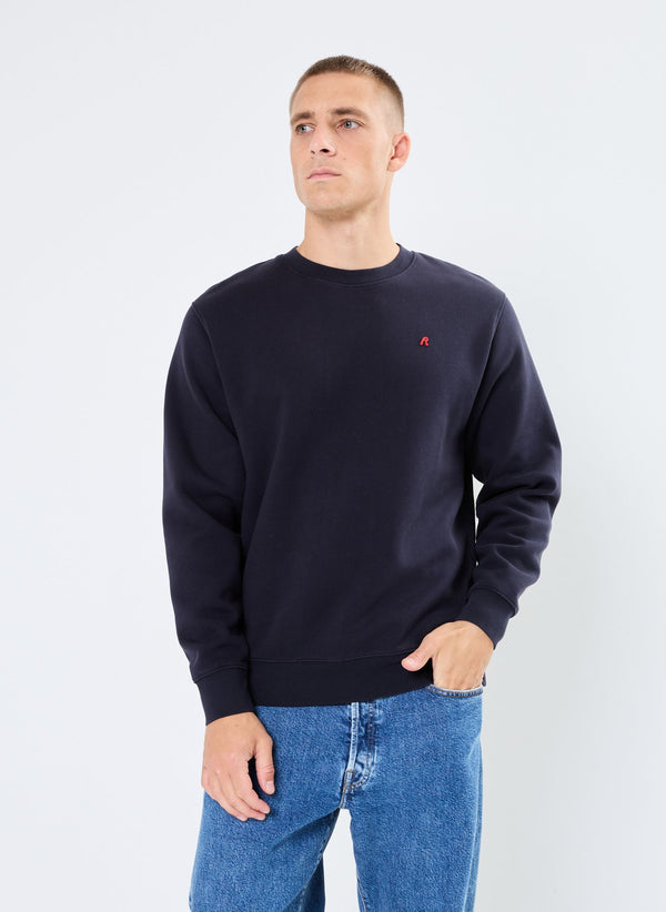 Sweatshirt Replay Azul-Noite com Logótipo Bordado