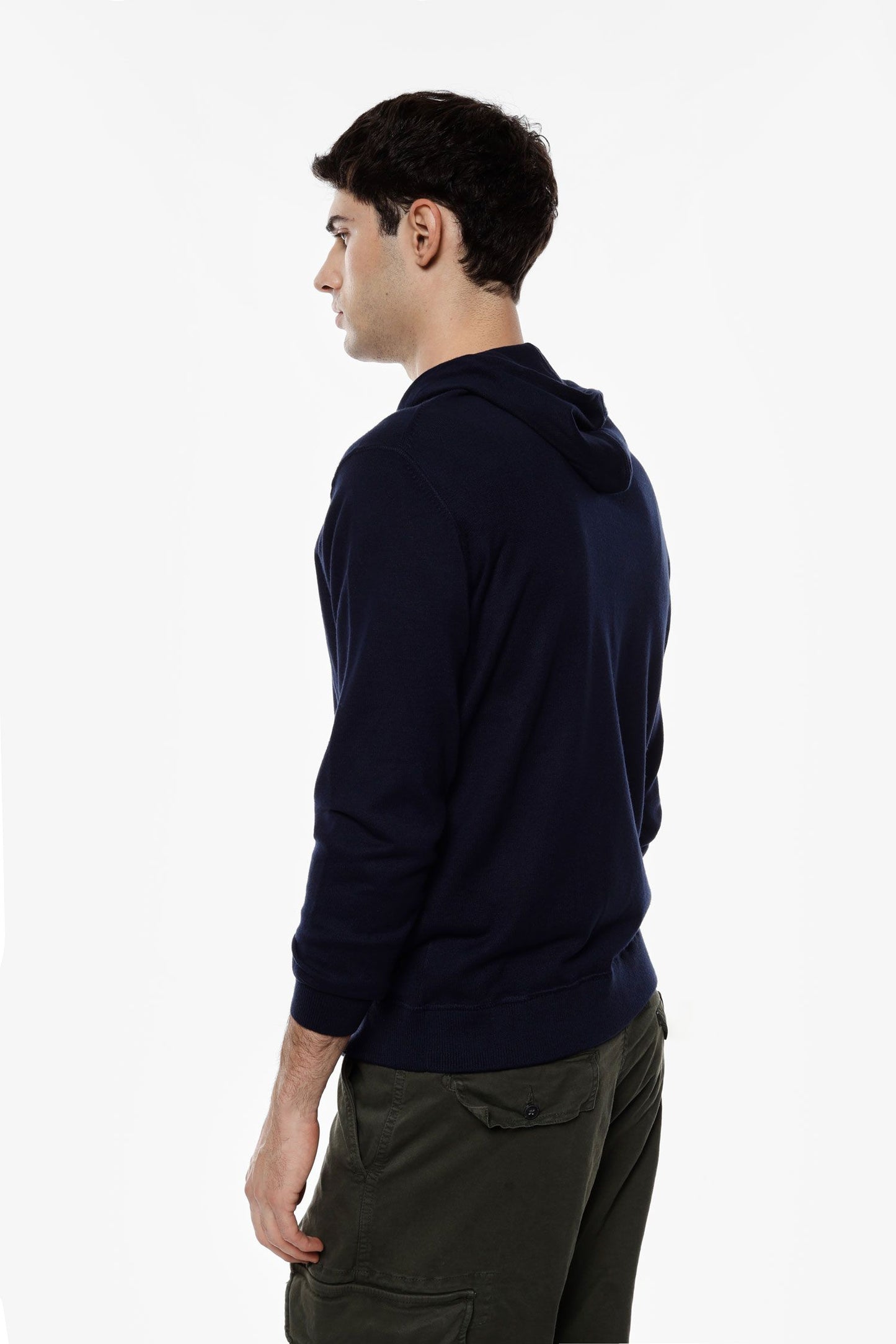 Camisola de Malha com Capuz Azul Imperial FW25