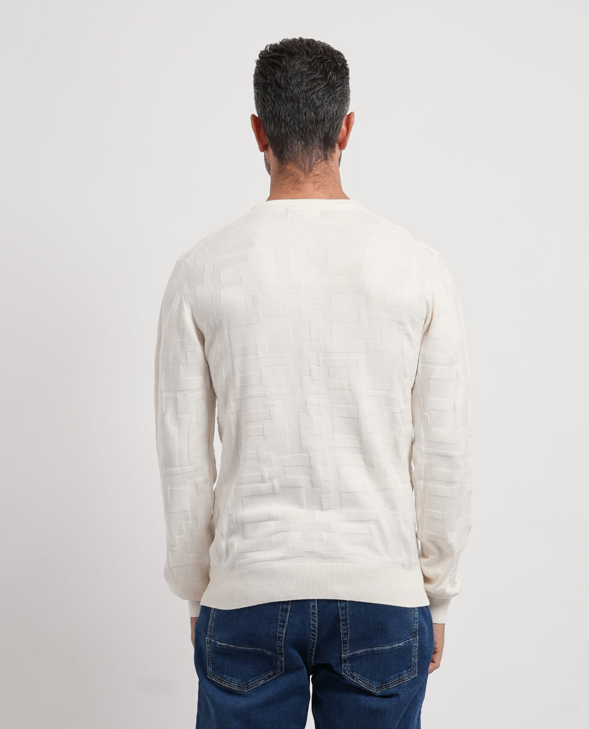 Camisola de Malha com Textura Yes Zee Branca Yes Zee