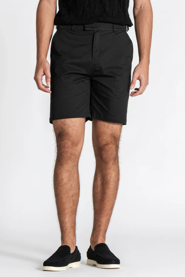Calções Chino com Fivela Pretos