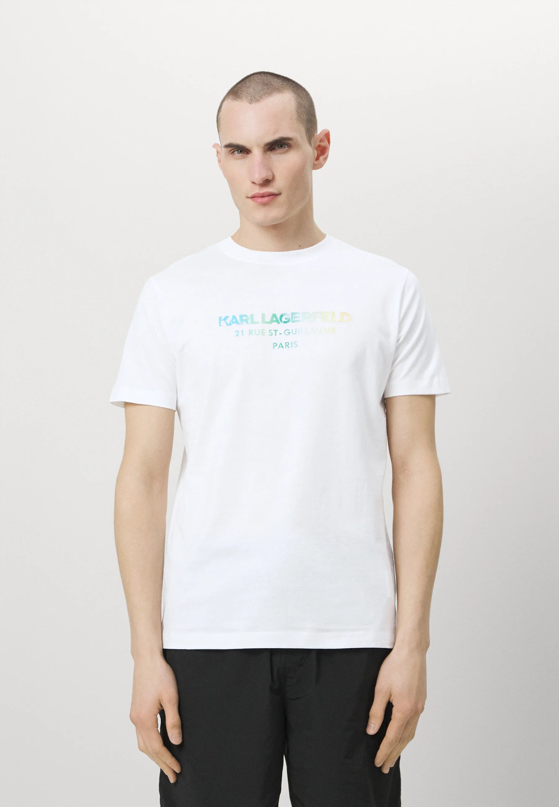 Camiseta Karl Lagerfeld negra con logo para hombre