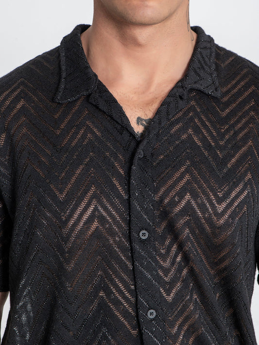 Camisa Manga Curta Preta Gianni Kavanagh SS25