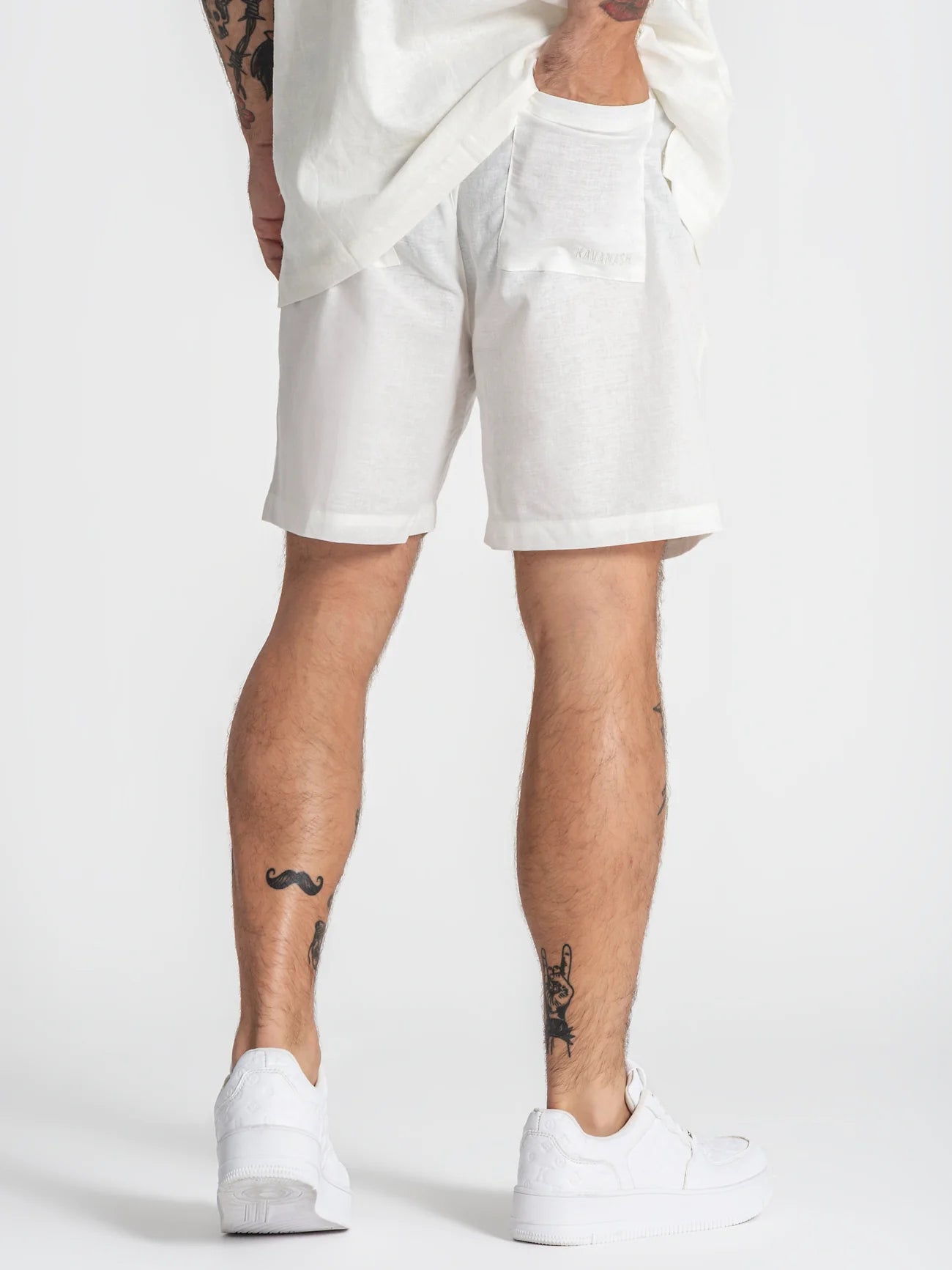 Conjunto de Linho Branco - Camisa e Calção