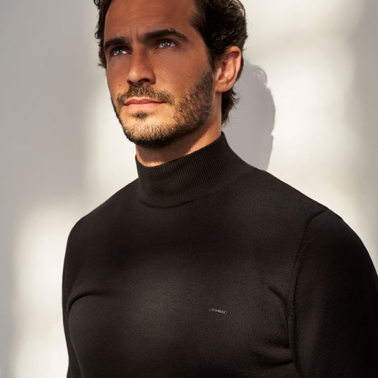 Camisola Meia Gola Zolf Preta SS26