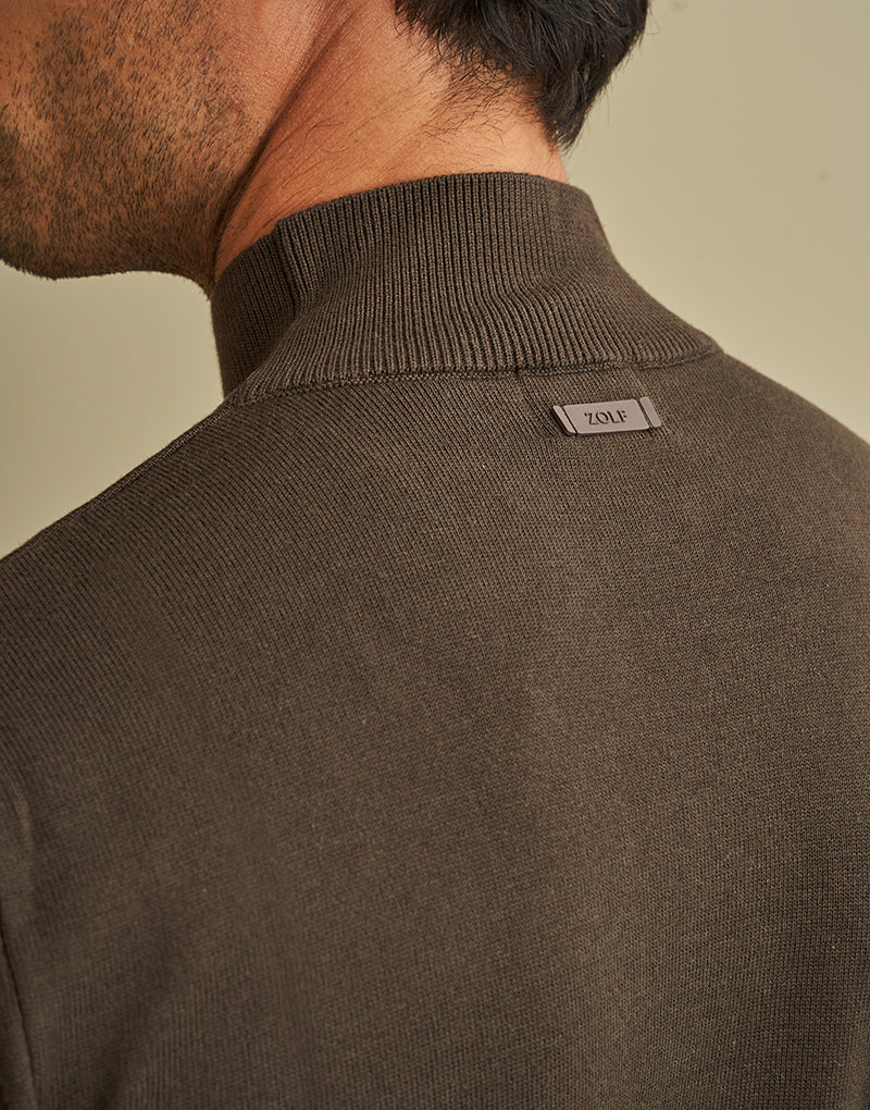 Camisola de Meia Gola Castanha Zolf FW-25