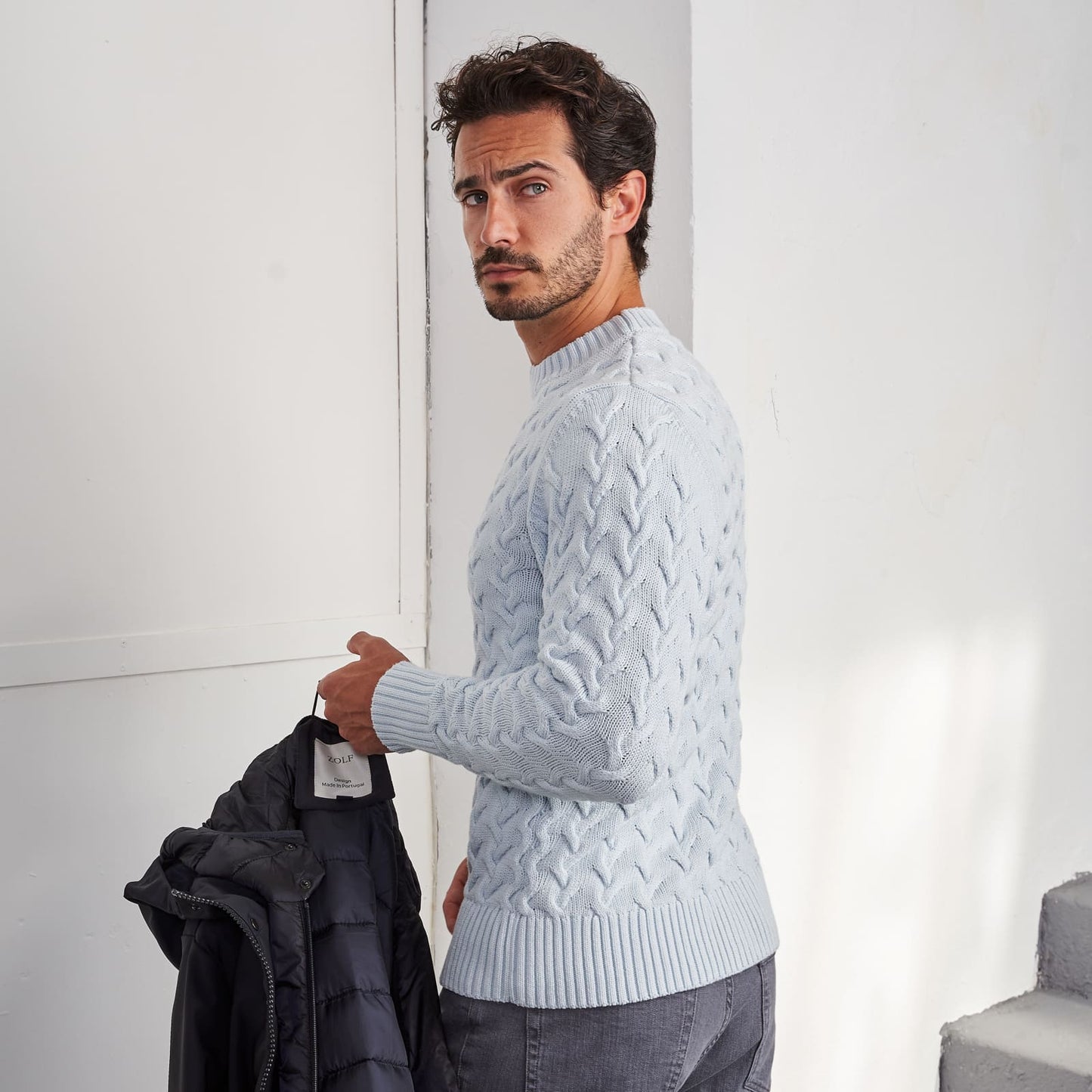 Camisola Tricot com Relevo Zolf Azul FW25