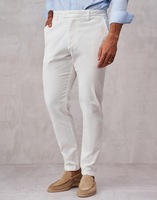 Calça Chino Branca Zolf SS26