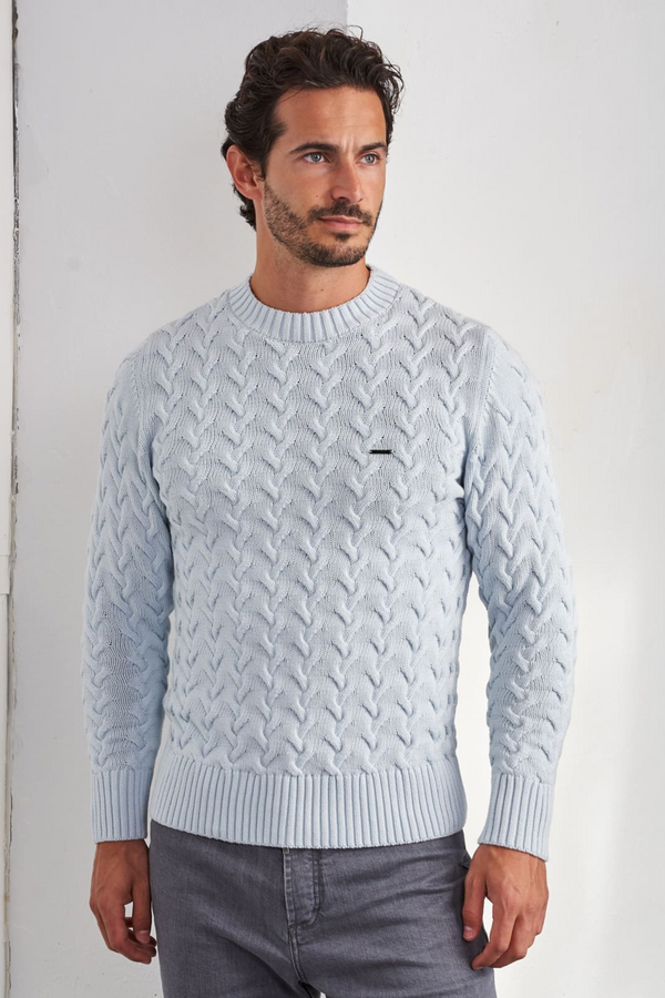 Camisola Tricot com Relevo Zolf Azul FW-25