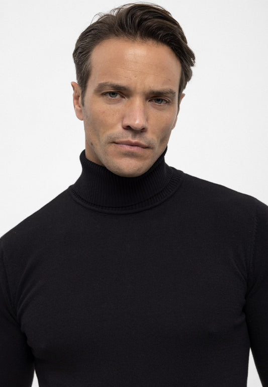 Camisola de Gola Alta Preta Gianni Lupo FW-25