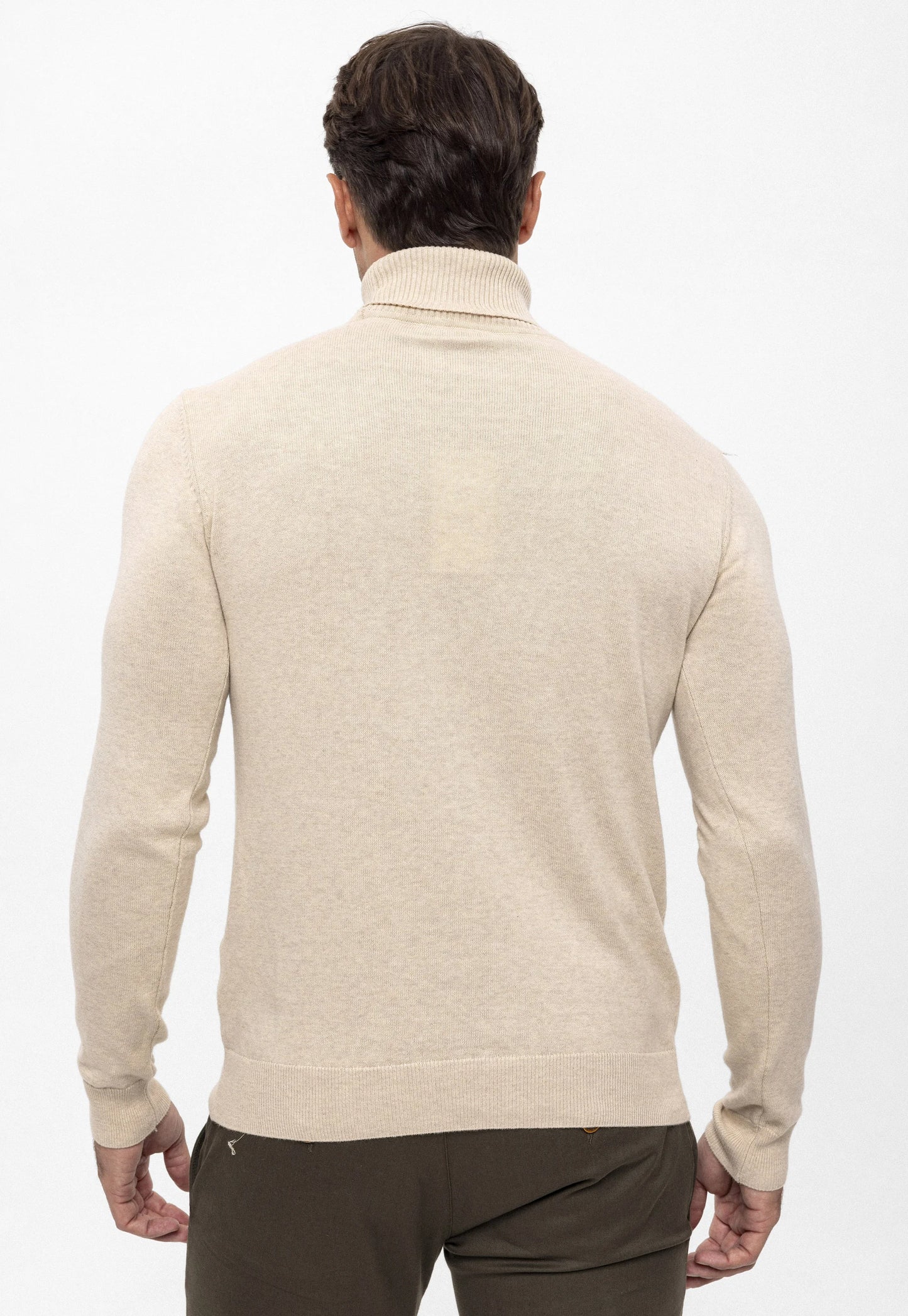 Camisola de Gola Alta Bege Gianni Lupo FW-25