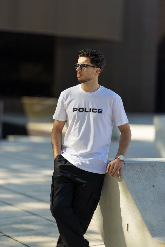 T-shirt Branca Police SS25