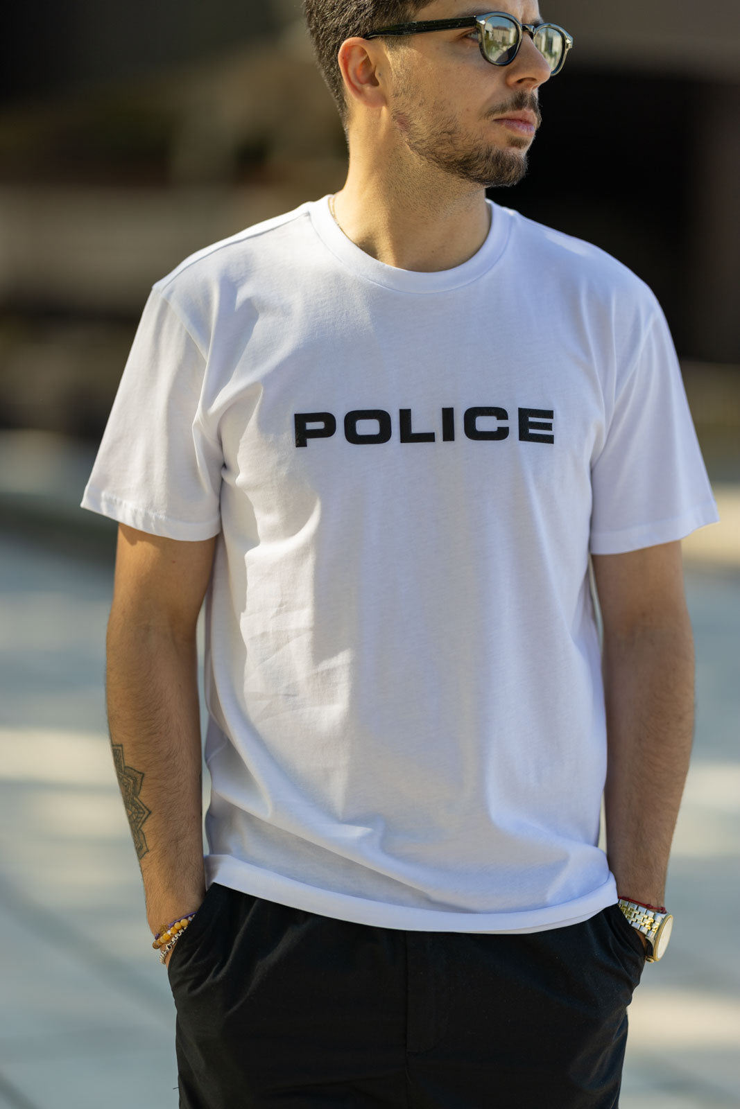 T-shirt Branca Police SS25