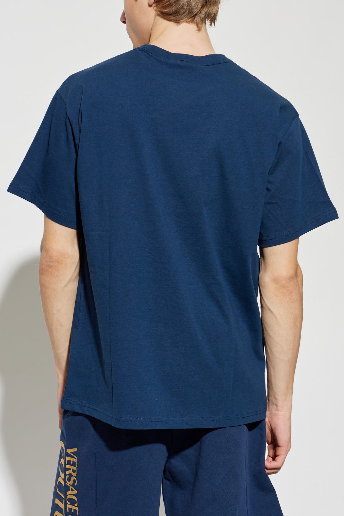 T-shirt Azul com Logótipo Versace Jeans Couture
