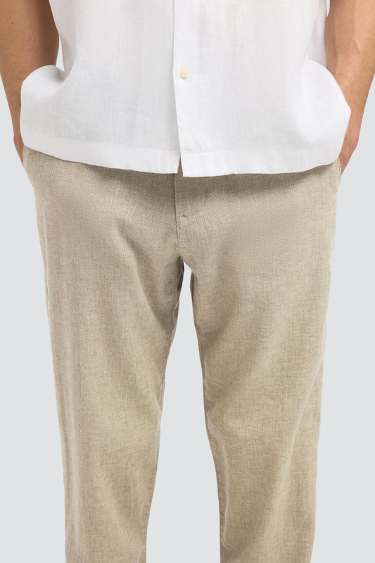Calças de Linho Bege Selected SS25