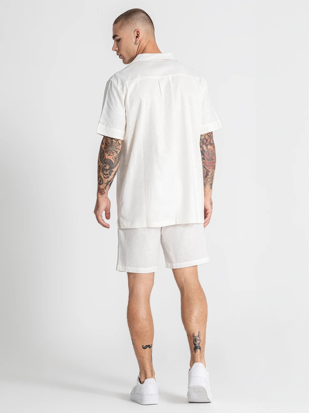 Camisa de Linho Branca Manga Curta