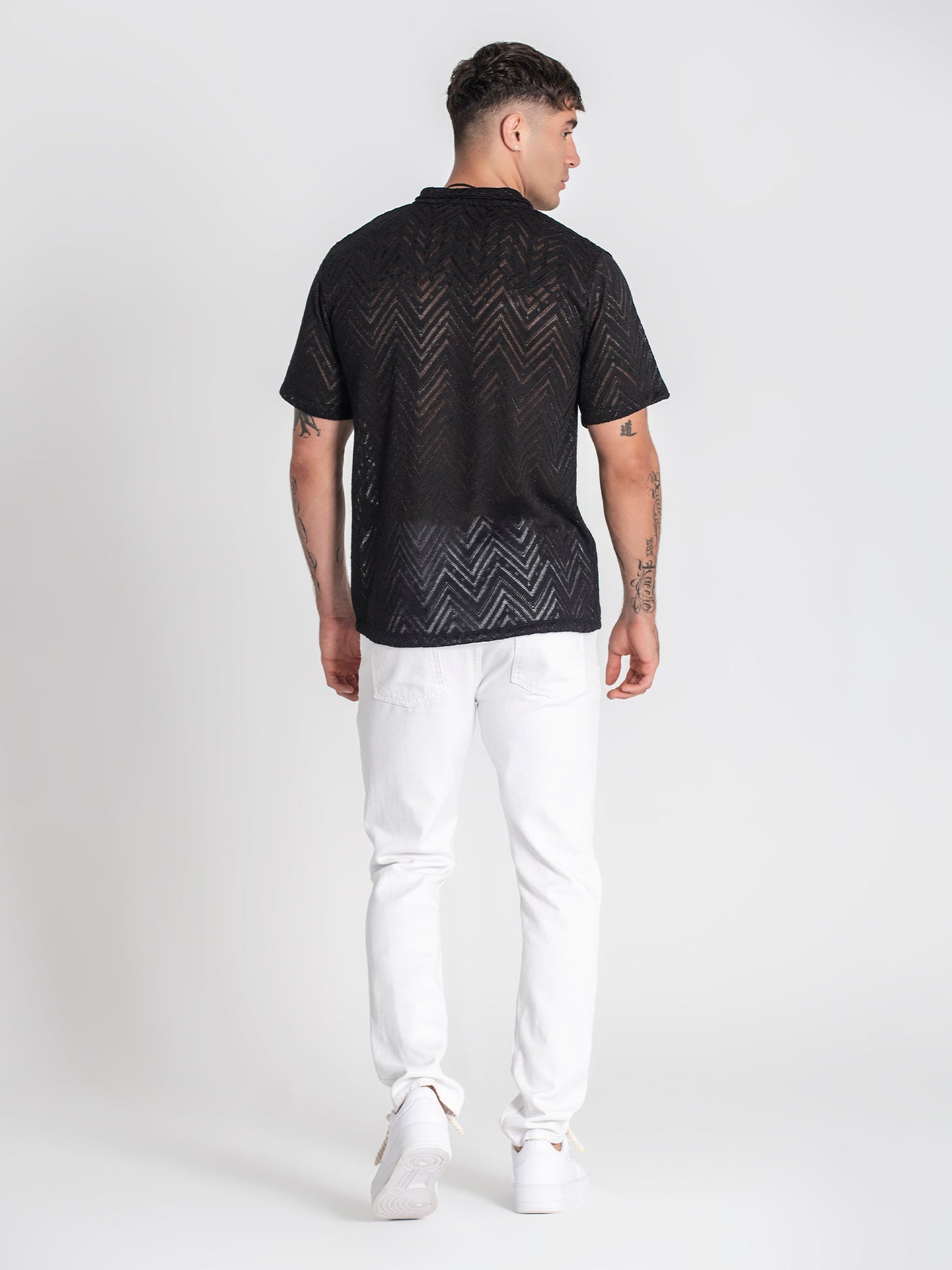 Camisa Manga Curta Preta Gianni Kavanagh SS25