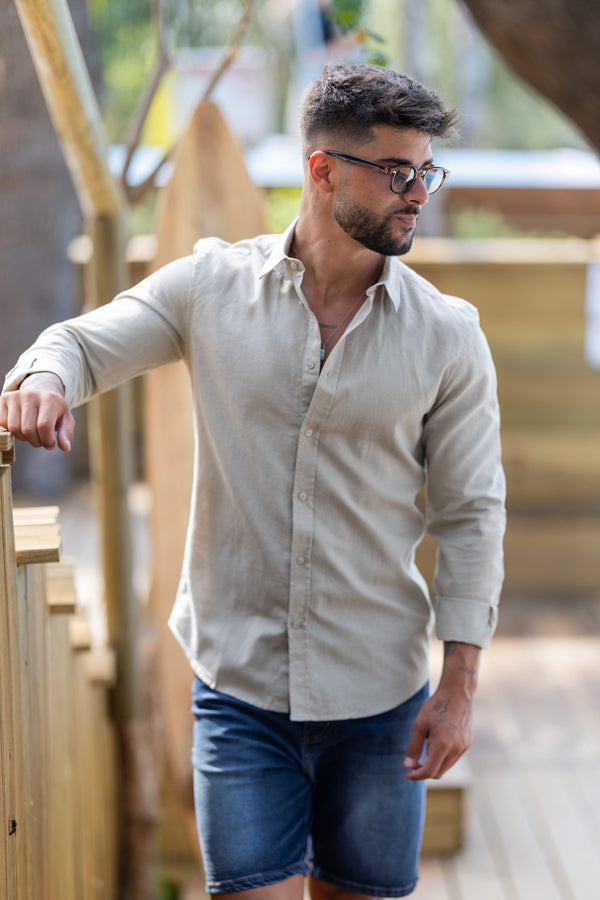Camisa Linho Antony Morato Bege SS26