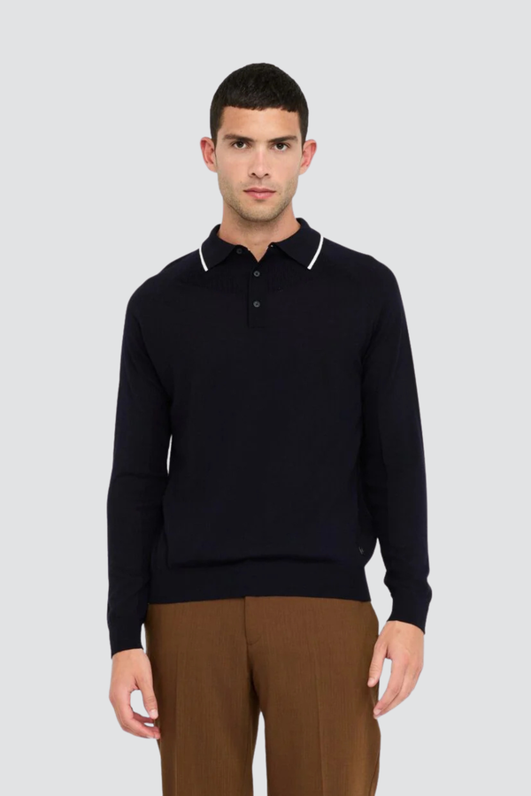 Polo de Malha de Manga Comprida Azul Liu Jo FW-25