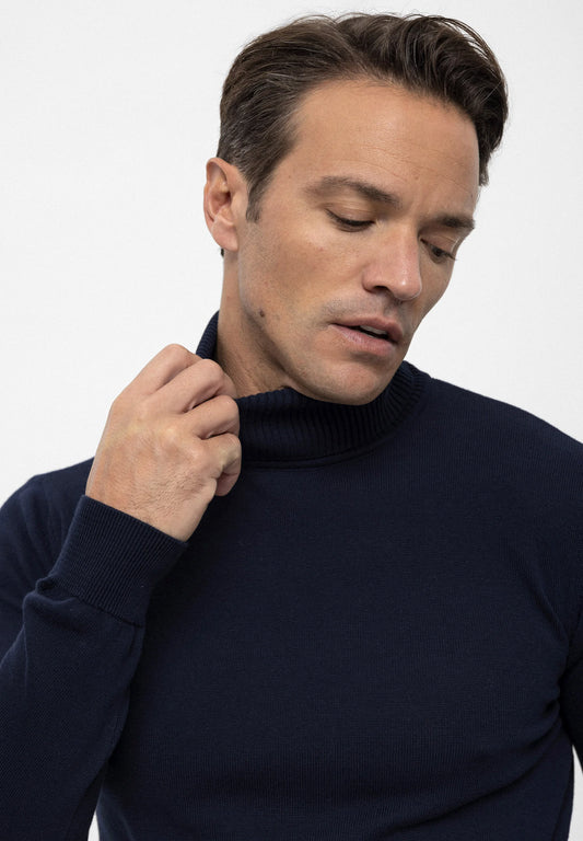 Camisola de Gola Alta Azul Gianni Lupo FW-25