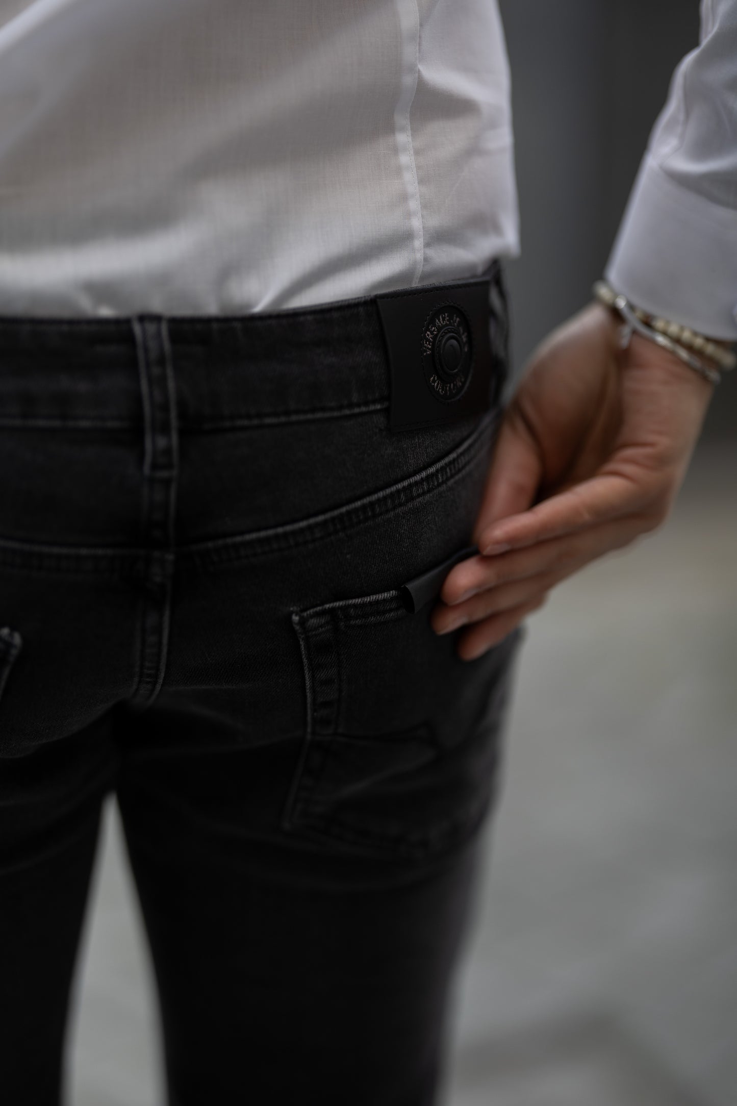 Calças Cinza Skinny Versace Jeans Couture SS25