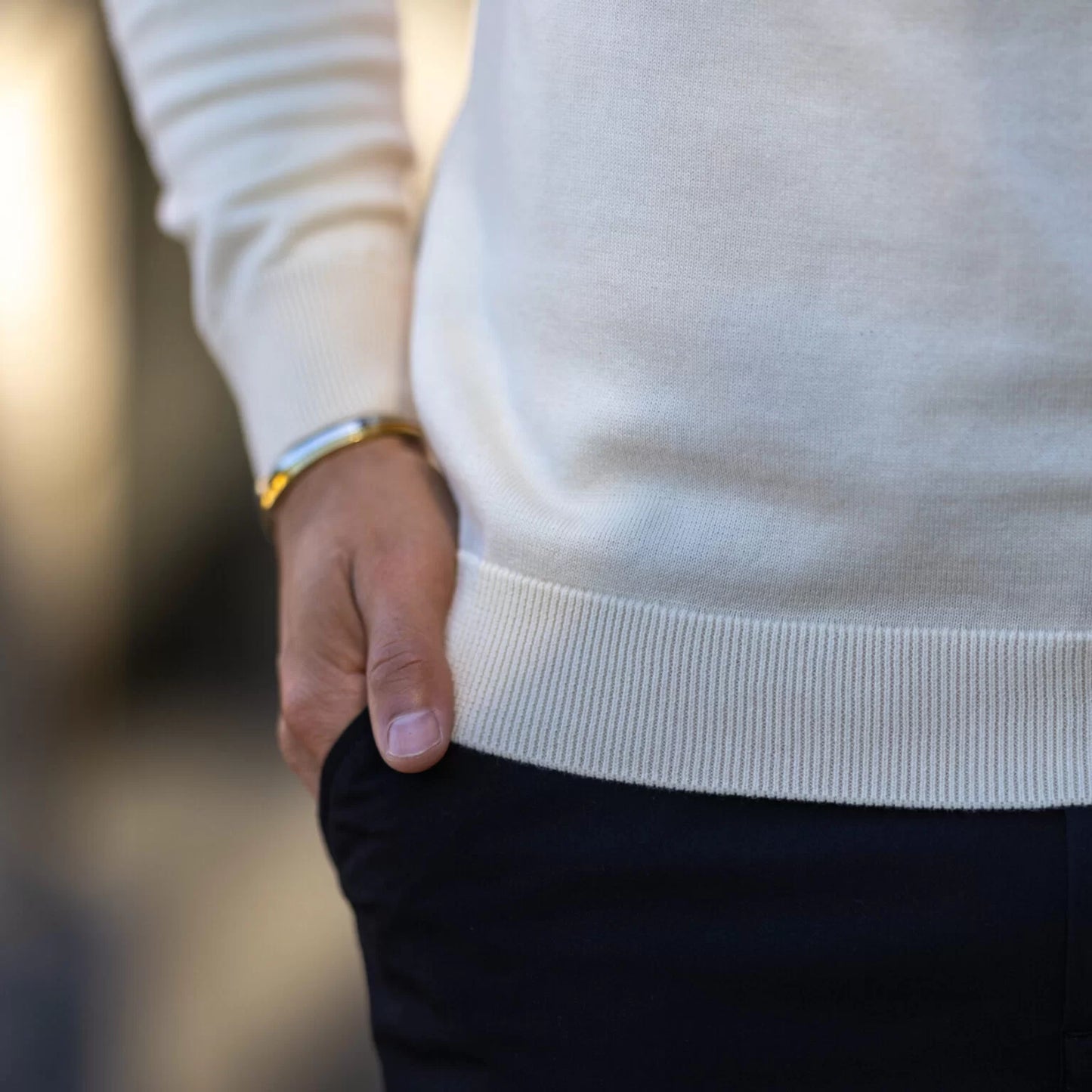 Zolf Ecru half-neck sweater