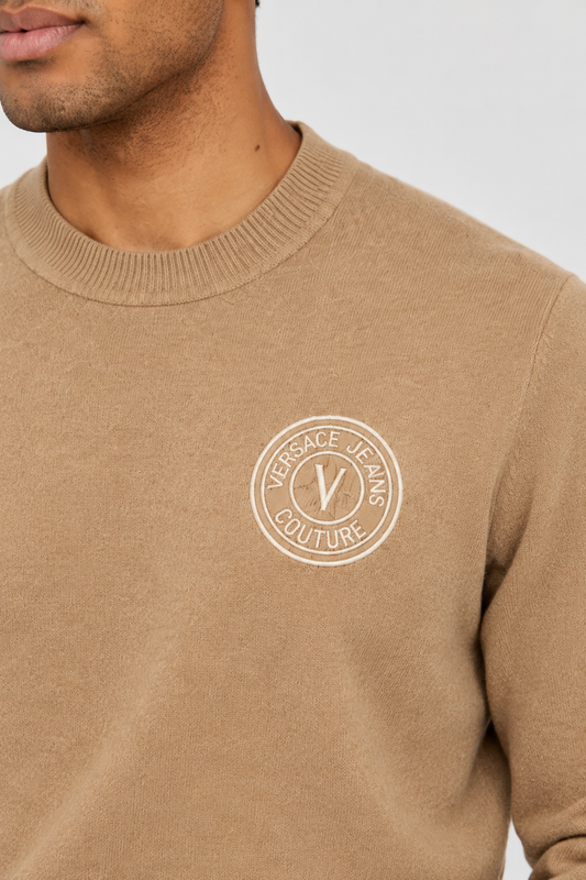 Malha de Malha Versace Jeans Couture Bege Versace Jeans Couture
