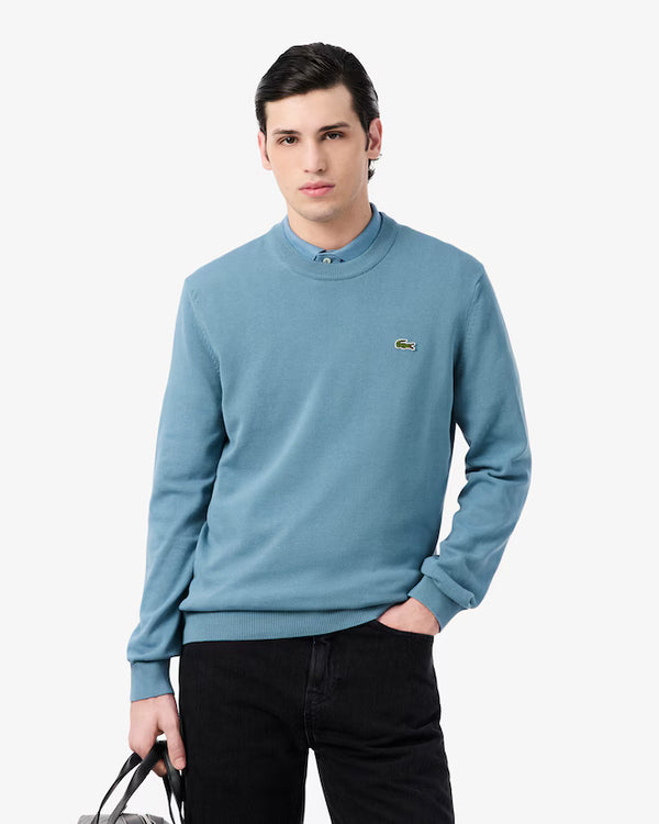 Camisola de Malha com Gola Redonda Lacoste Azul