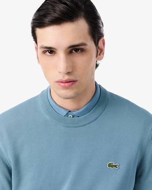 Camisola de Malha com Gola Redonda Lacoste Azul Lacoste
