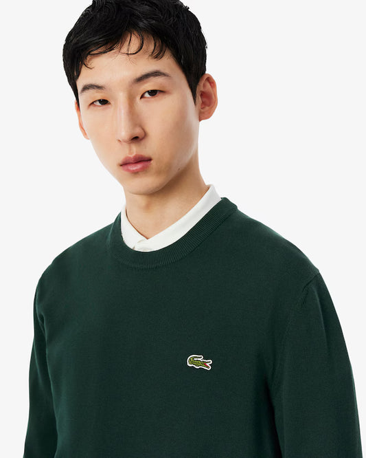 Camisola de Malha com Gola Redonda Lacoste Verde Lacoste