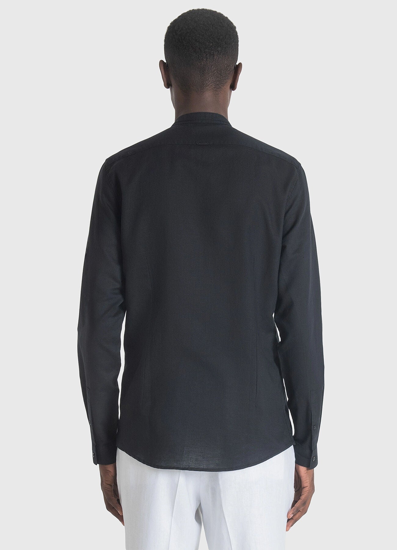 Camisa Linho Antony Morato Preta MMSL00705 SS24