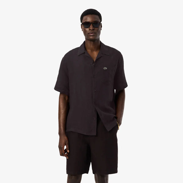 Camisa Manga Curta Relaxed Linho Castanho