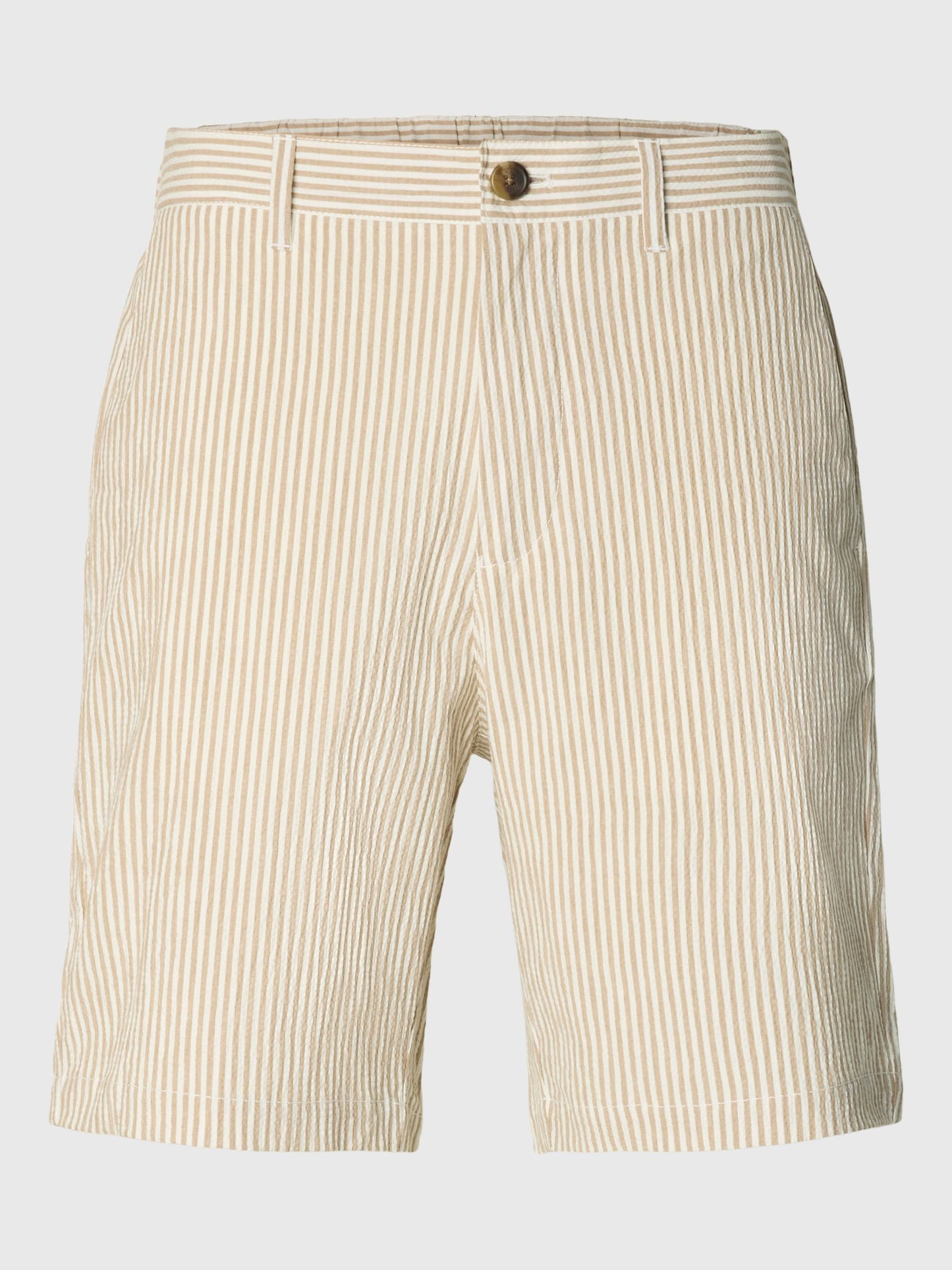 Calcões com riscas Bege e Branco Selected SS26