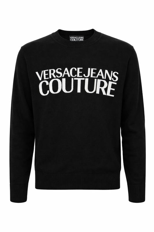 Camisola de Malha Preta Versace Jeans Couture FW25