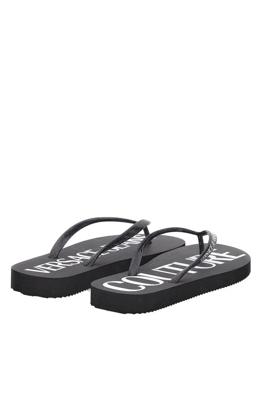 Chinelos Pretos Versace Jeans Couture SS26