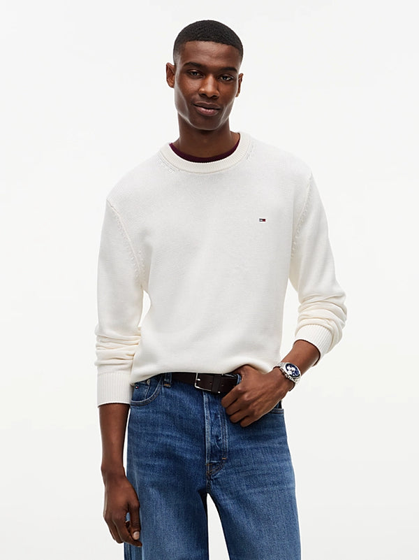 Camisola de Malha Texturada Tommy Hilfiger Slim-Fit Branca