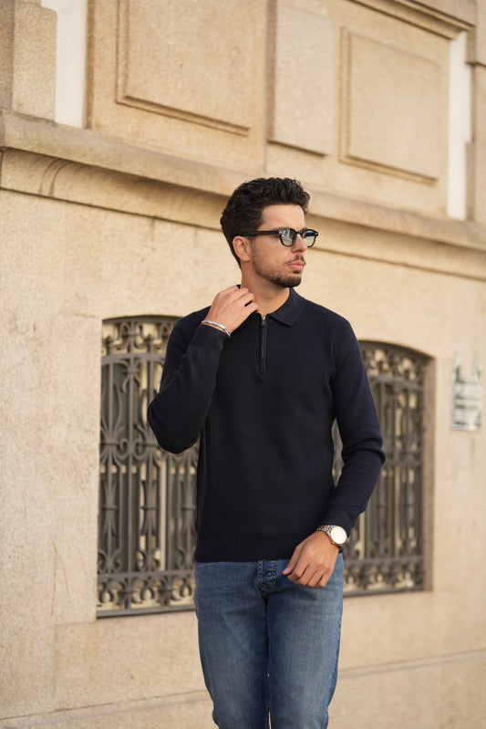 Polo de Manga Comprida Azul Gianni Lupo FW-25