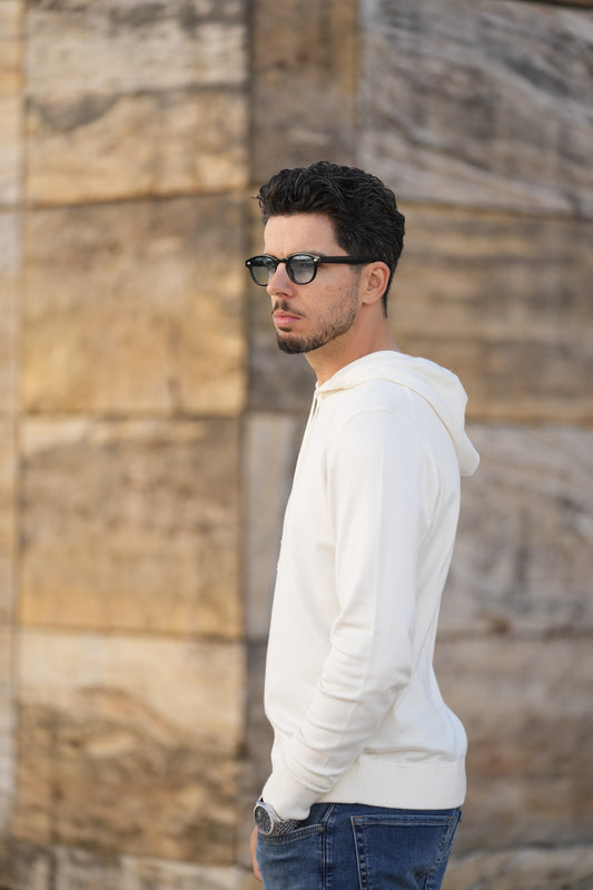 Camisola de Malha com Capuz Bege Imperial FW25