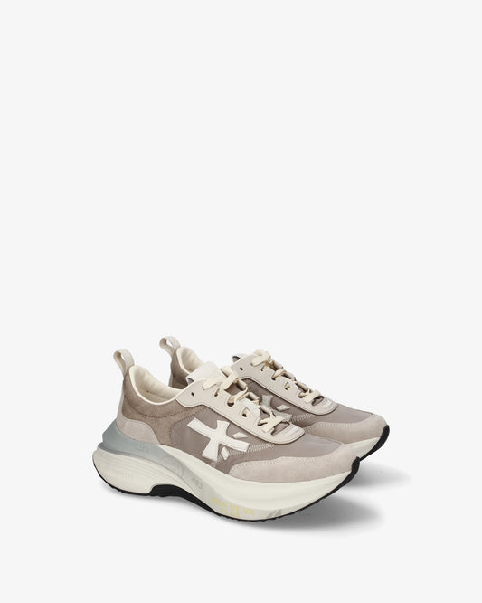 Sapatilhas Premiata Bege e Taupe Premiata W