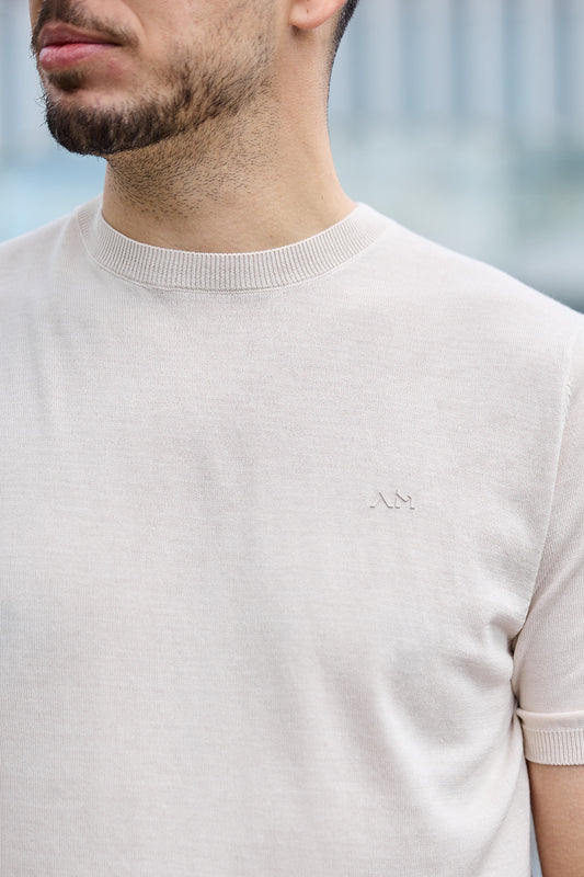 T-shirt Malha Bege SS25
