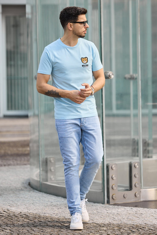 T-shirt Azul Claro Moschino SS25