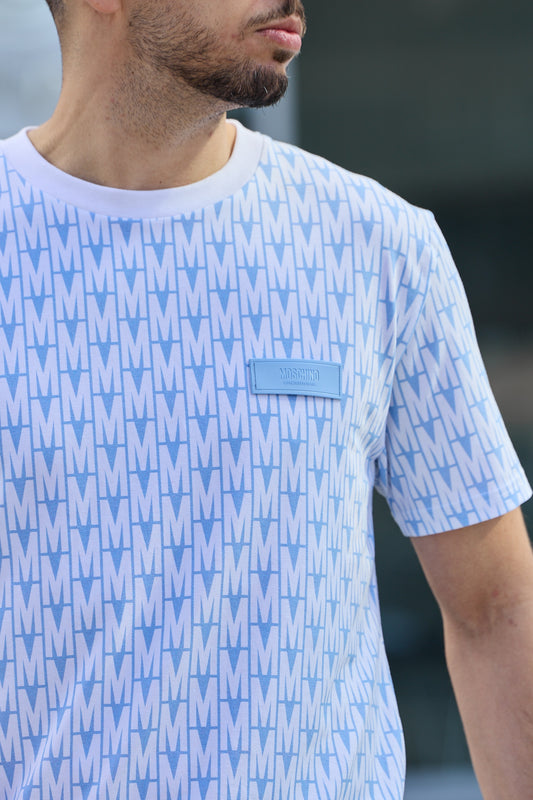 T-shirt Azul e Branca Moschino SS25