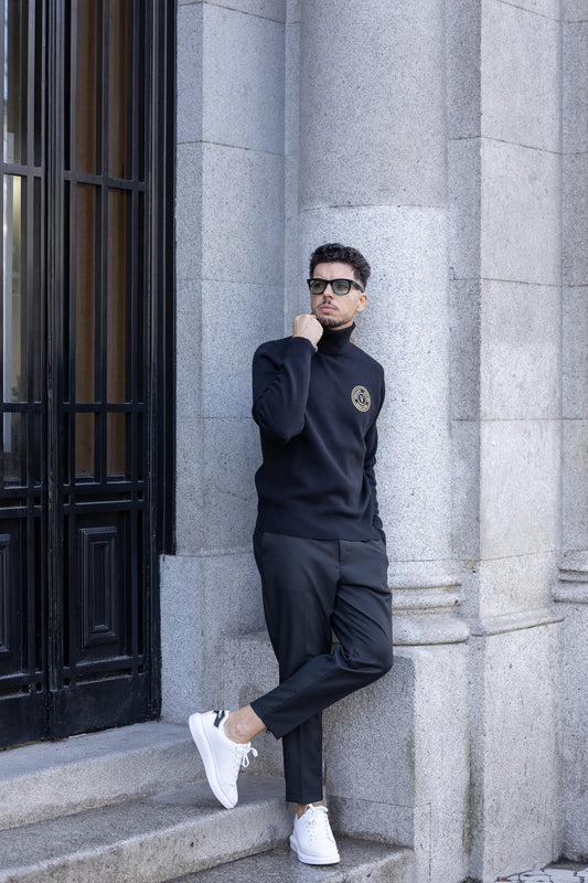 Camisola Gola Versace Jeans Couture Preta 77GAFM07 FW24