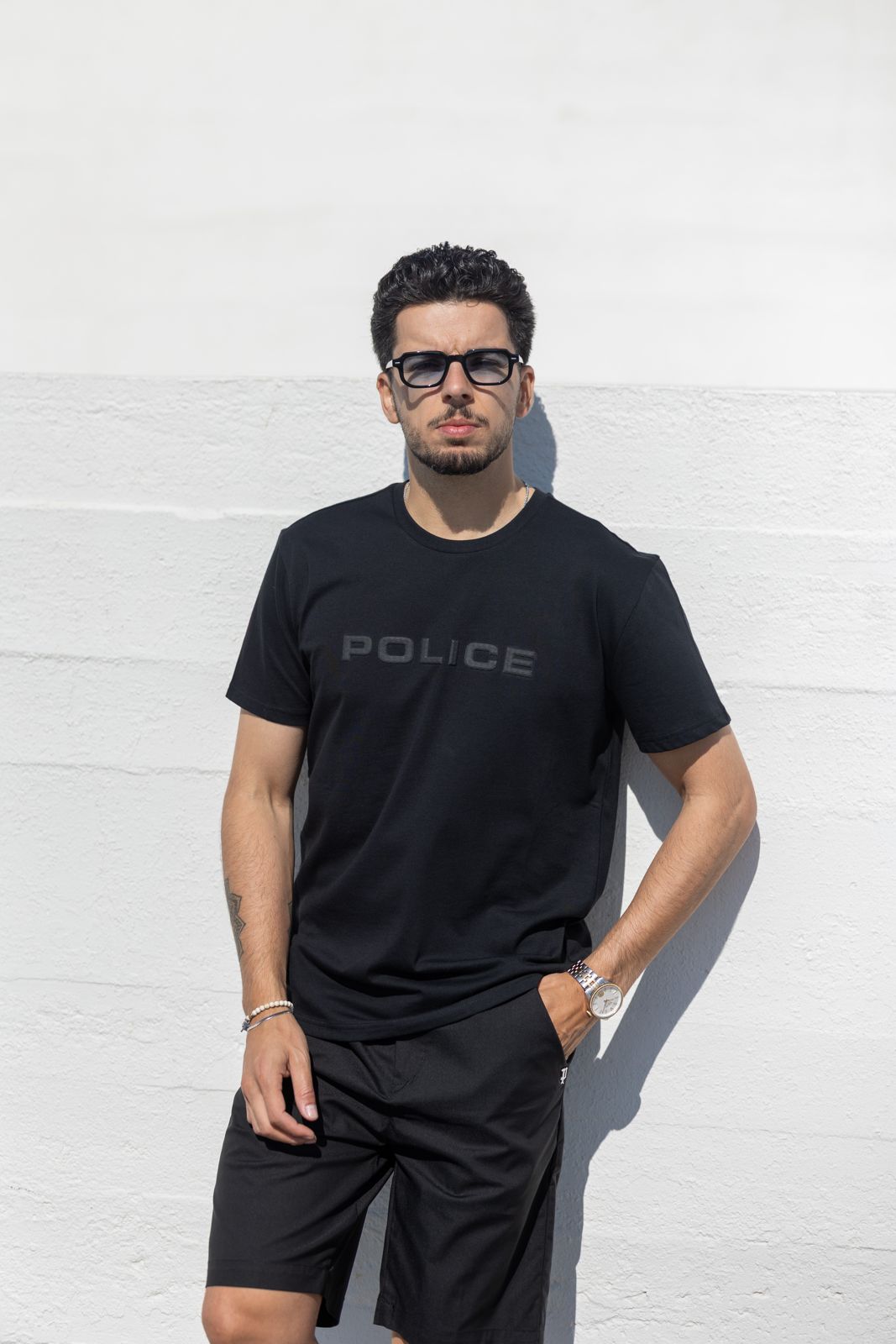 T-shirt Preta Police SS25