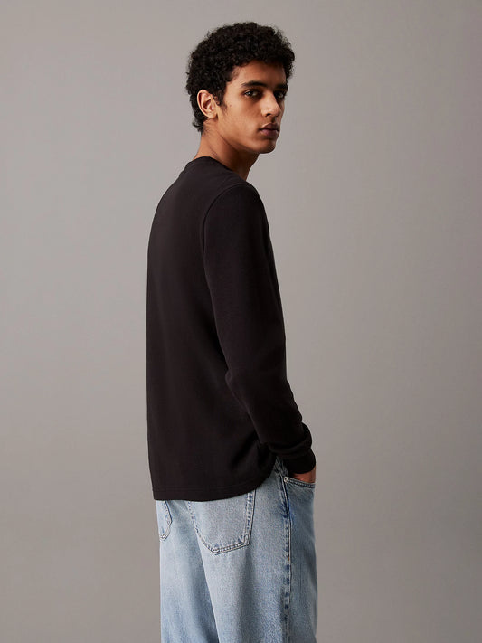 Camisola Waffle Preta Calvin Klein FW25