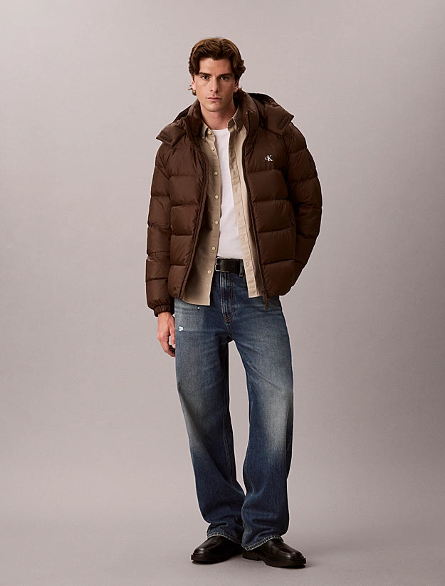Casaco Acolchoado Calvin Klein Relaxed Fit Castanho Calvin Klein