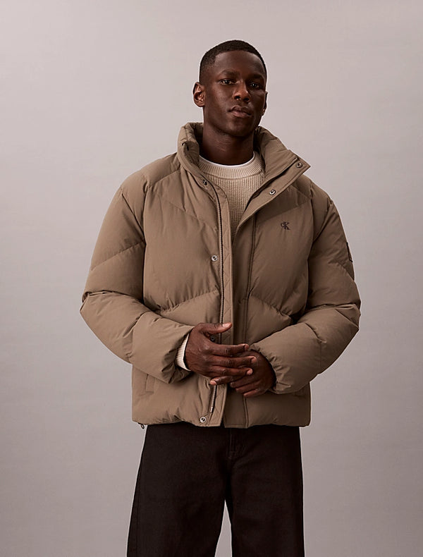 Casaco de Penas Calvin Klein Acolchoado Relaxed Fit Bege
