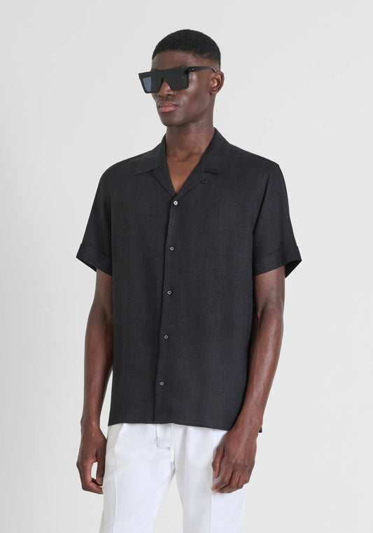 Camisa Manga Curta Preta Antony Morato SS25