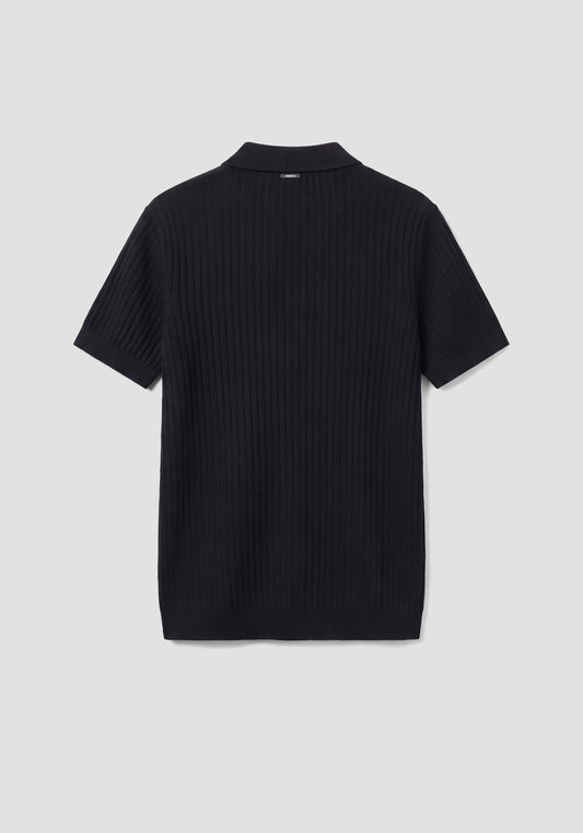 Polo Canelado Preto Antony Morato SS26