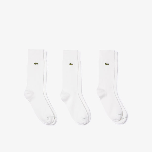 Meias Brancas Lacoste - Pack 3 pares SS25