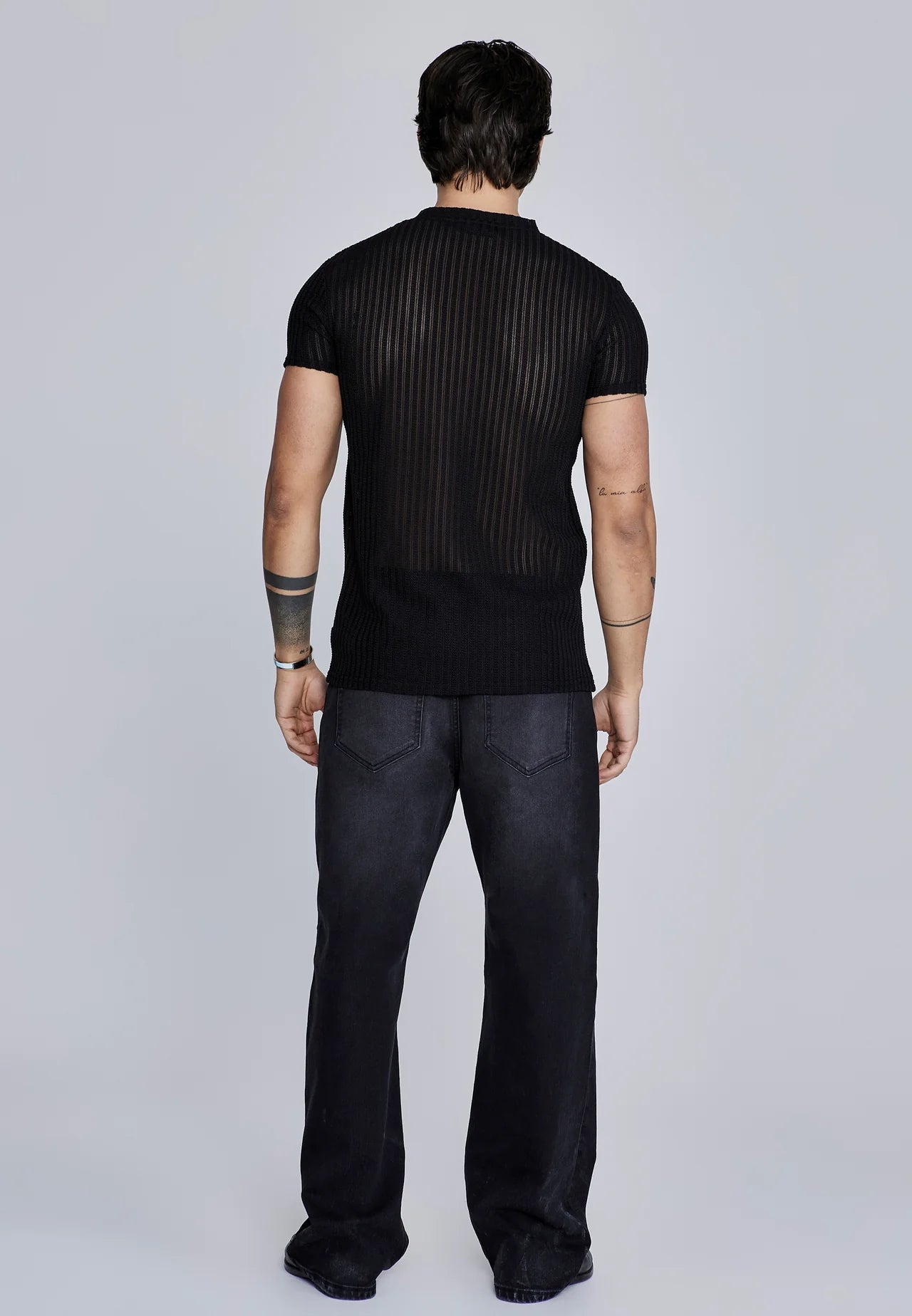 T-shirt Texturizada Preta SikSilk SS25